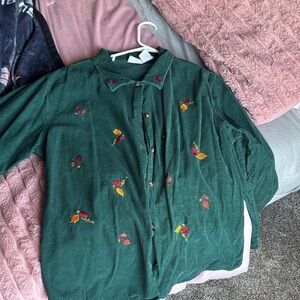 Bobbie Brooks Green Embroidered Jacket